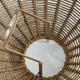 Handwoven Round Natural Wicker Pendant Lampshade 28Cm - thumbnail 6