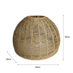 Handwoven Round Natural Wicker Pendant Lampshade 28Cm - thumbnail 3