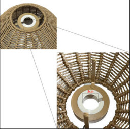 Handwoven Round Natural Wicker Pendant Lampshade 28Cm - thumbnail 5