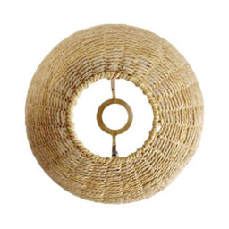 Handwoven Round Natural Wicker Pendant Lampshade 28Cm - thumbnail 7