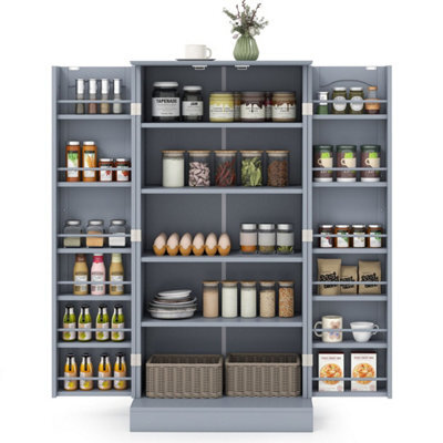 Kitchen Storage Cabinet Freestanding Buffet Cupboards Sideboard-Grey - image 1