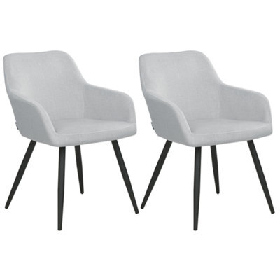 Beliani Set Of 2 Dining Chairs Casmalia Velvet Light Grey - image 1