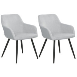 Beliani Set Of 2 Dining Chairs Casmalia Velvet Light Grey - thumbnail 1