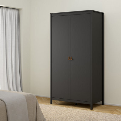 Madrid Modern Matt Black Tall Wardrobe (H)1990mm (W)1023mm (D)584mm - image 1
