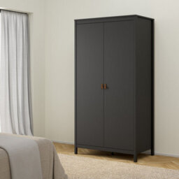 Madrid Modern Matt Black Tall Wardrobe (H)1990mm (W)1023mm (D)584mm - thumbnail 1
