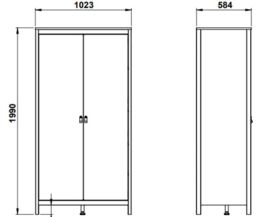 Madrid Modern Matt Black Tall Wardrobe (H)1990mm (W)1023mm (D)584mm - thumbnail 7