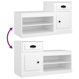 Berkfield Elegant Shoe Cabinet White 100X42X60 Cm Engineered Wood - thumbnail 9
