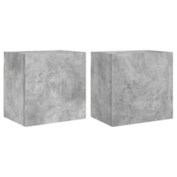 Berkfield Tv Wall Cabinets 2 Pcs Concrete Grey 40.5X30X40 Cm Engineered Wood - thumbnail 2