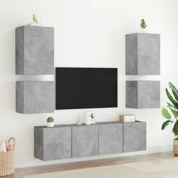 Berkfield Tv Wall Cabinets 2 Pcs Concrete Grey 40.5X30X40 Cm Engineered Wood - thumbnail 4