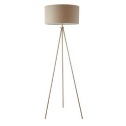 Luminosa Lighting Luminosa Tri 1 Light Floor Lamp Matt Nickel, Grey Linen Effect, E27 - thumbnail 2