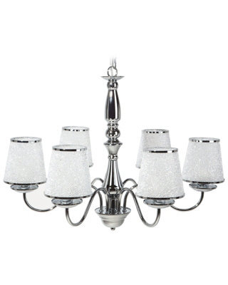 Wyld And Coco Emperor Lighting Six-Light Pendant Chandelier With Glossy Silver Acrylic Shades - image 1