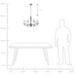 Wyld And Coco Emperor Lighting Six-Light Pendant Chandelier With Glossy Silver Acrylic Shades - thumbnail 7
