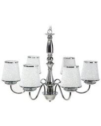 Wyld And Coco Emperor Lighting Six-Light Pendant Chandelier With Glossy Silver Acrylic Shades - thumbnail 1