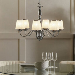 Wyld And Coco Emperor Lighting Six-Light Pendant Chandelier With Glossy Silver Acrylic Shades - thumbnail 2