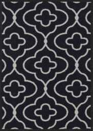 Machine Washable Quatrefoil Design Anti Slip Doormats Black 160X220 Cm - thumbnail 3