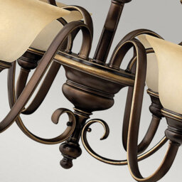 Luminosa Lighting Elstead Cello 9 Light Multi Arm Chandelier Antique Bronze Finish, E27 - thumbnail 4