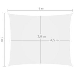 Berkfield Sunshade Sail Oxford Fabric Rectangular 4X5 M White - thumbnail 6