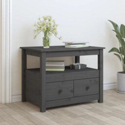 Berkfield Classic Coffee Table Grey 71X49X55 Cm Solid Wood Pine - thumbnail 2