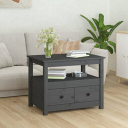 Berkfield Classic Coffee Table Grey 71X49X55 Cm Solid Wood Pine - thumbnail 3