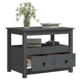 Berkfield Classic Coffee Table Grey 71X49X55 Cm Solid Wood Pine - thumbnail 6