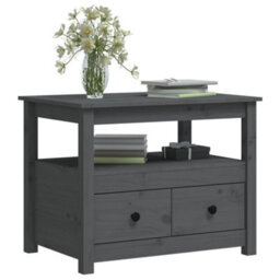 Berkfield Classic Coffee Table Grey 71X49X55 Cm Solid Wood Pine - thumbnail 5