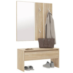 Walplus Hallway Furniture Set Sonoma Oak Engineered Wood - thumbnail 4