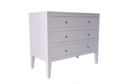 Wyld Haus Cordoba White Wood Grain 3-Drawer Chest, Compact Matt Bedroom Dresser - thumbnail 4