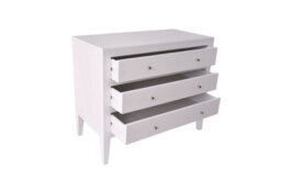 Wyld Haus Cordoba White Wood Grain 3-Drawer Chest, Compact Matt Bedroom Dresser - thumbnail 3