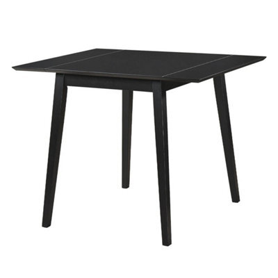 Dining Table, Small Wooden Kitchen Drop Leaf Dining Table With Black Finish - image 1