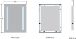 Affine 390 X 500mm Bathroom Mirror Led Lights Wall Mounted Battery Powered Illuminated - thumbnail 6