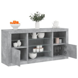 Vidaxl Sideboard With Led Lights Concrete Grey 142.5X37X67 Cm - thumbnail 1