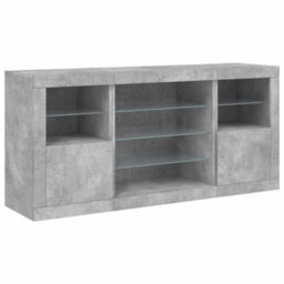 Vidaxl Sideboard With Led Lights Concrete Grey 142.5X37X67 Cm - thumbnail 5