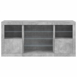 Vidaxl Sideboard With Led Lights Concrete Grey 142.5X37X67 Cm - thumbnail 6