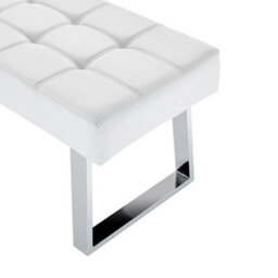 Furniture in Fashion Austin Small Faux Leather Dining Bench In White - thumbnail 7
