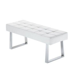 Furniture in Fashion Austin Small Faux Leather Dining Bench In White - thumbnail 4
