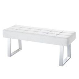 Furniture in Fashion Austin Small Faux Leather Dining Bench In White - thumbnail 3