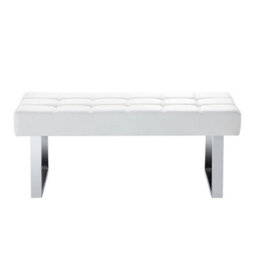 Furniture in Fashion Austin Small Faux Leather Dining Bench In White - thumbnail 5