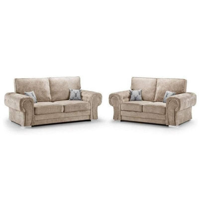 Chingford Full Back 3+2 Seater Sofa Set Beige