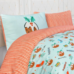 Smart Living Luxury Super Soft & Reversible Festive Christmas Puddings Duvet With Pillowcase - thumbnail 3