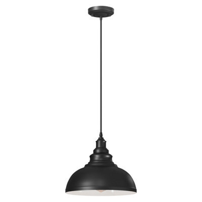 Industrial Ceiling Pendant Light With 29Cm Curvy Metal Shade And 95Cm Adjustable Hang For Living Room Bedroom Kitchen - image 1