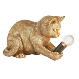 Luminosa Lighting Luminosa Kitten Table Lamp Vintage Gold Paint, Matt Black, 1X E14 - thumbnail 1
