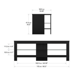 "Avf Calibre Plus 1.15M Tv Stand With Glass Shelf, For Tvs Up To 55"" - Black Oak" - thumbnail 3