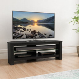 "Avf Calibre Plus 1.15M Tv Stand With Glass Shelf, For Tvs Up To 55"" - Black Oak" - thumbnail 2