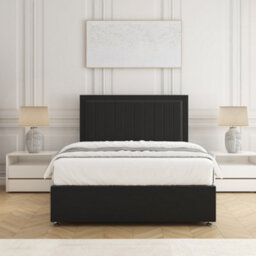 Bsspoke Zarah Divan Bed Set Black Plush 2 Drawers Same Side & Orthopaedic Mattress & 24Inch Headboard In 3Ft 4Ft 4Ft6 5Ft 6Ft - thumbnail 2