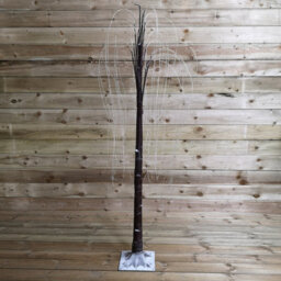 Samuel Alexander 180Cm Brown Flocked Willow Tree 600 Led Warm White Garden Christmas Decoration - thumbnail 6