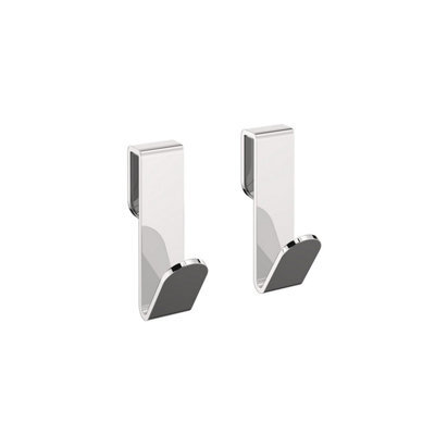 Cosmic Towel Hook, Robe Hook, Coat Hook, 2 Pieces, Chrome 5.5 Cm, No-Drill Over-Screen Mounting, Architect S+ Collection - image 1