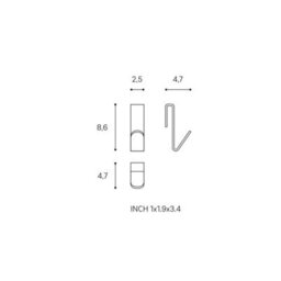 Cosmic Towel Hook, Robe Hook, Coat Hook, 2 Pieces, Chrome 5.5 Cm, No-Drill Over-Screen Mounting, Architect S+ Collection - thumbnail 3