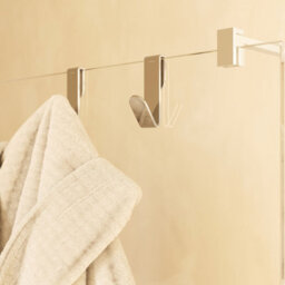 Cosmic Towel Hook, Robe Hook, Coat Hook, 2 Pieces, Chrome 5.5 Cm, No-Drill Over-Screen Mounting, Architect S+ Collection - thumbnail 6