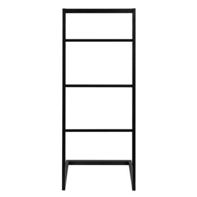 Black Bamboo Freestanding Towel Rack Drying Stand & Holder With 4 Clothes Rails - image 1