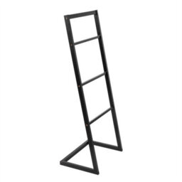 Black Bamboo Freestanding Towel Rack Drying Stand & Holder With 4 Clothes Rails - thumbnail 5